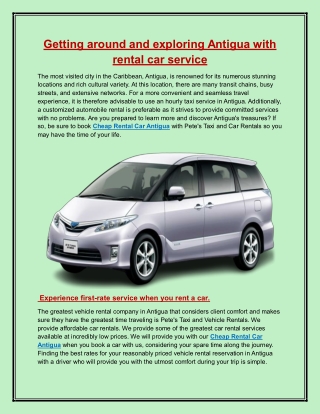 Getting around and exploring Antigua with rental car service