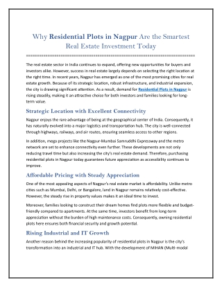 Residential Plots in Nagpur