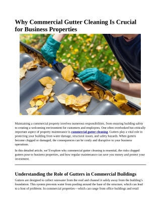 Why Commercial Gutter Cleaning Is Crucial for Business Properties