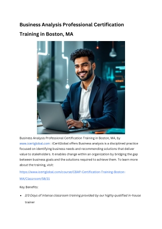 Business Analysis Professional Certification Training in Boston, MA