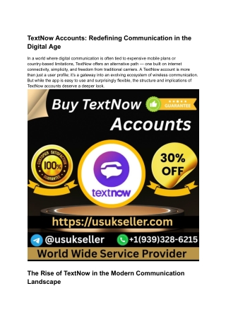 The Essensial Guide To Buy Textnow Accounts Safe & securely
