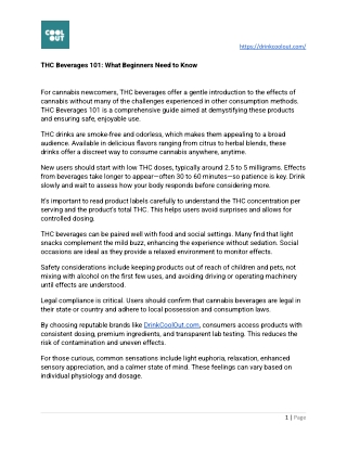 THC Beverages 101 What Beginners Need to Know