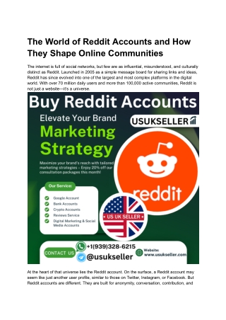 Buy Aged Reddit Accounts