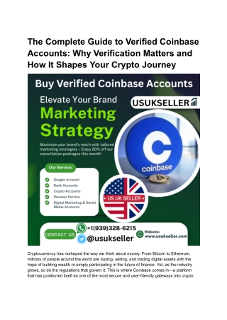Buy, Verified Coinbase Accounts