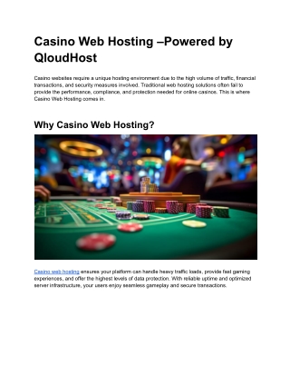 Casino Web Hosting