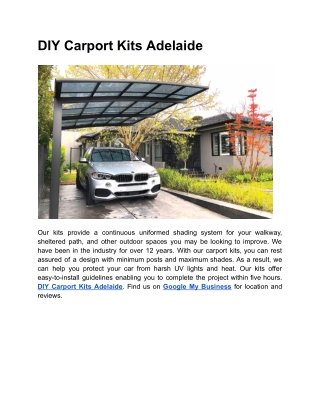 DIY Carport Kits Adelaide