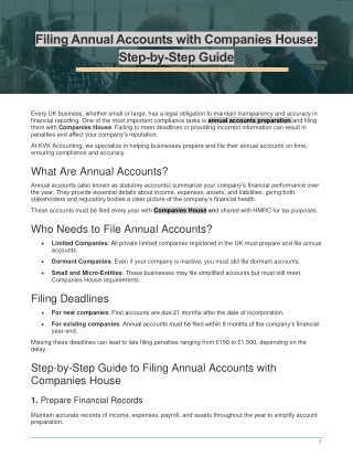 Filing Annual Accounts with Companies House: Step-by-Step Guide