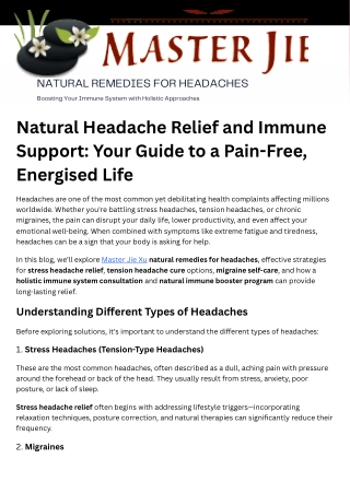 Natural Solutions for Headaches and Boosting Your Immune System
