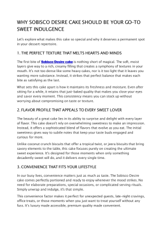 Irresistible Sobisco Desire Cake - Sobisco Biscuits