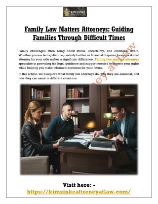 Family Law Matters Attorneys: Guiding Families Through Difficult Times