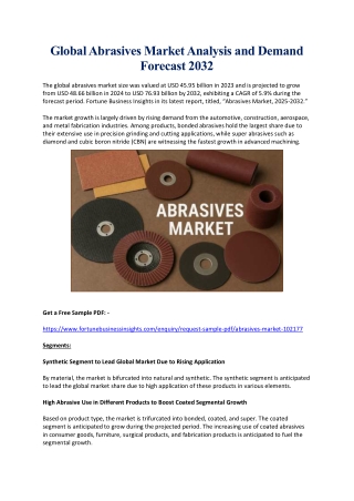 Regional Abrasives Market Share & Size Analysis — Industry Forecast 2032