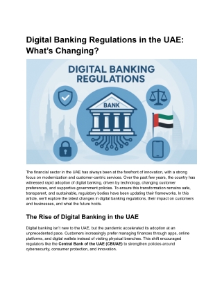Digital Banking Regulations in the UAE What’s Changing