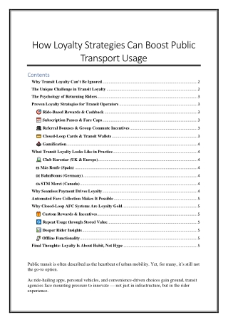 How Loyalty Strategies Can Boost Public Transport Usage