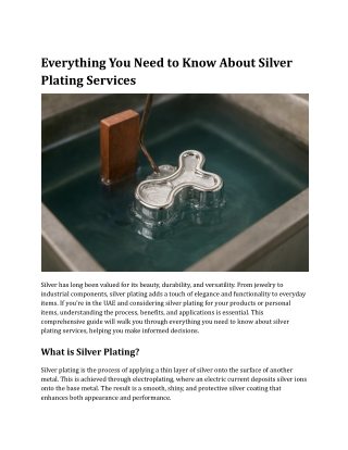 Everything You Need to Know About Silver Plating Services