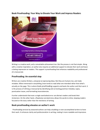 Book Proofreading: Your Way to Elevate Your Work and Impress Readers