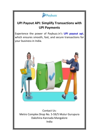 UPI Payout API Simplify Transactions with UPI Payments
