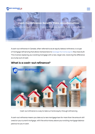 Best Mortgage Online Associated Costs: Cash-Out Refinance