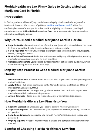 Cheapest Way to Get a Medical Marijuanas Card FL | Florida Healthcare Law Firm