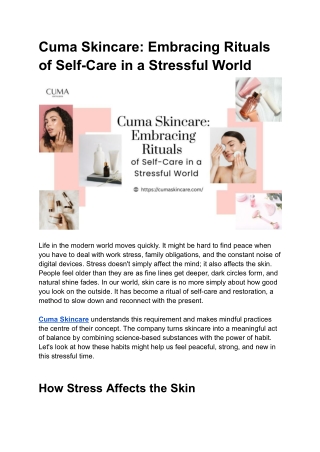 The Power of Rituals with Cuma Skincare