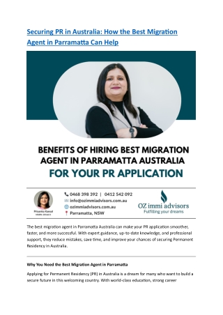 Securing PR in Australia: How the Best Migration Agent in Parramatta Can Help