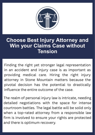 Choose Best Injury Attorney and Win your Claims Case without Tension