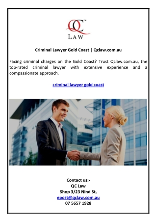 Criminal Lawyer Gold Coast | Qclaw.com.au