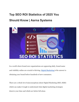 Top SEO ROI Statistics of 2025 You Should Know - Aarna Systems