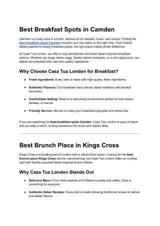 Best Breakfast Spots in Camden