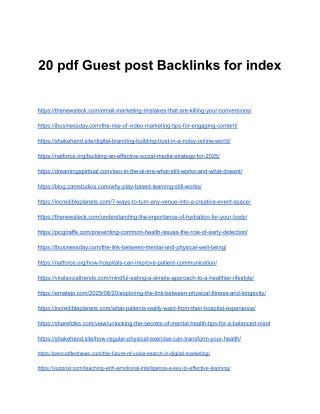 Top 20 pdf Guest post Backlinks