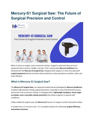 Mercury-S1 Surgical Saw The Future of Surgical Precision and Control (1)