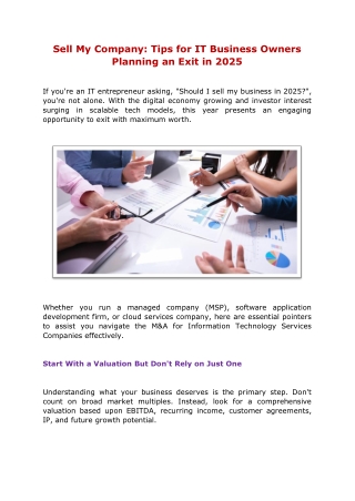 Sell My Company Tips for IT Business Owners Planning an Exit in 2025