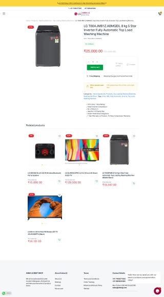 LG T80AJMB1Z Fully Automatic Washing Machine - LG by Unilet