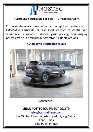 Automotive Turntable For Sale  Turntablecar.com