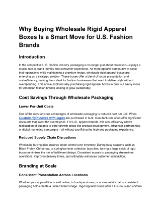Why Buying Wholesale Rigid Apparel Boxes Is a Smart Move for U