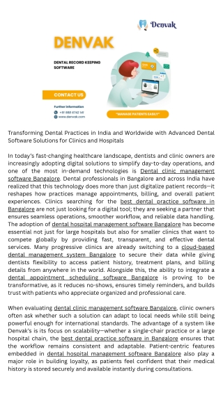 Dental appointment scheduling software Bangalore