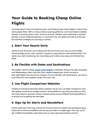 Your Guide to Booking Cheap Online Flights