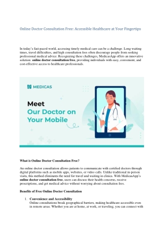 Online Doctor Consultation Free