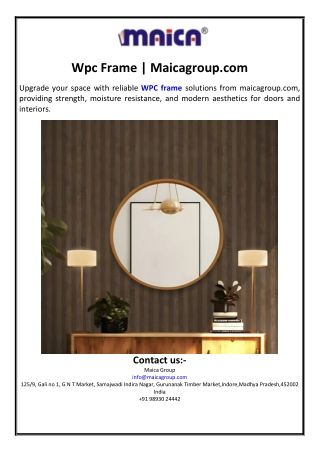 Wpc Frame | Maicagroup.com