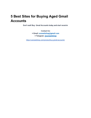 5 Best Sites for Buying Aged Gmail Accounts