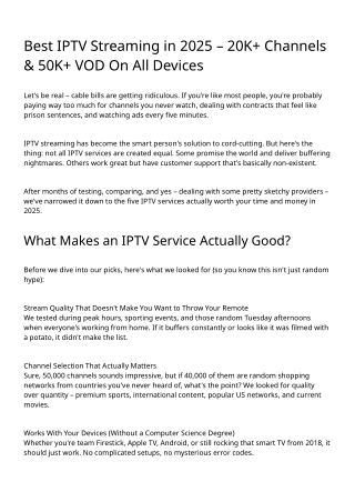 Best IPTV Streaming in 2025 – 20K  Channels & 50K  VOD On All Devices