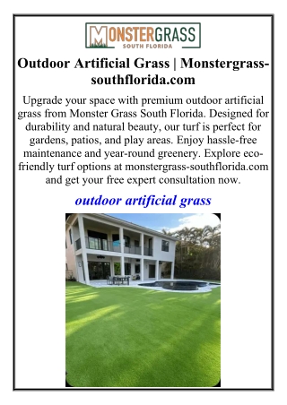 Outdoor Artificial Grass | Monstergrass-southflorida.com