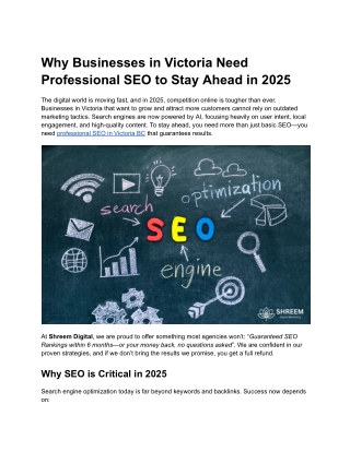 Why Businesses in Victoria Need Professional SEO to Stay Ahead in 2025