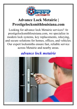 Advance Lock Metairie | Prestigelocksmithlouisiana.com