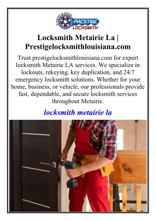 Locksmith Metairie La | Prestigelocksmithlouisiana.com