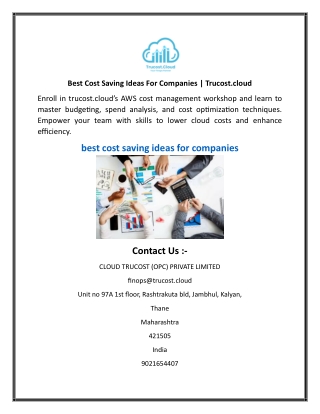 Best Cost Saving Ideas For Companies  Trucost.cloud