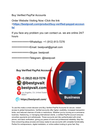 Buy Verified PayPal Accounts – Fully Verified & Ready to Use 2025