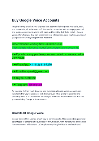 Buy Google Voice Accounts – Verified & Ready to Use Los Angeles