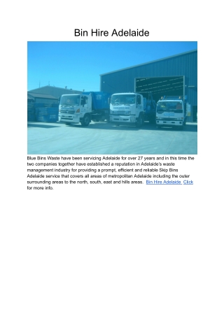 Bin Hire Adelaide