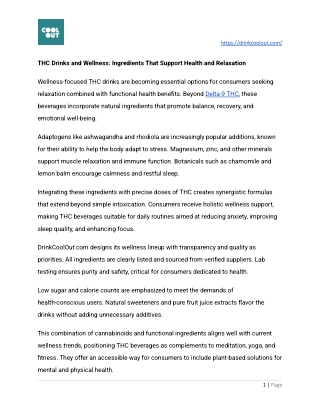 THC Drinks and Wellness  Ingredients That Support Health and Relaxation