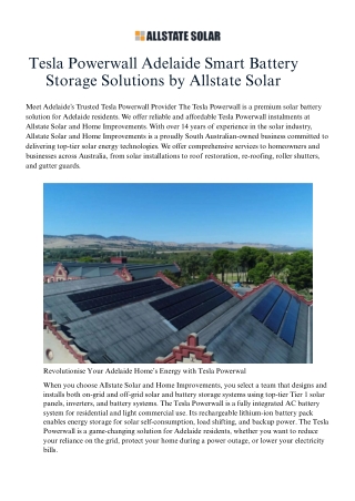 Tesla powerwall Adelaide